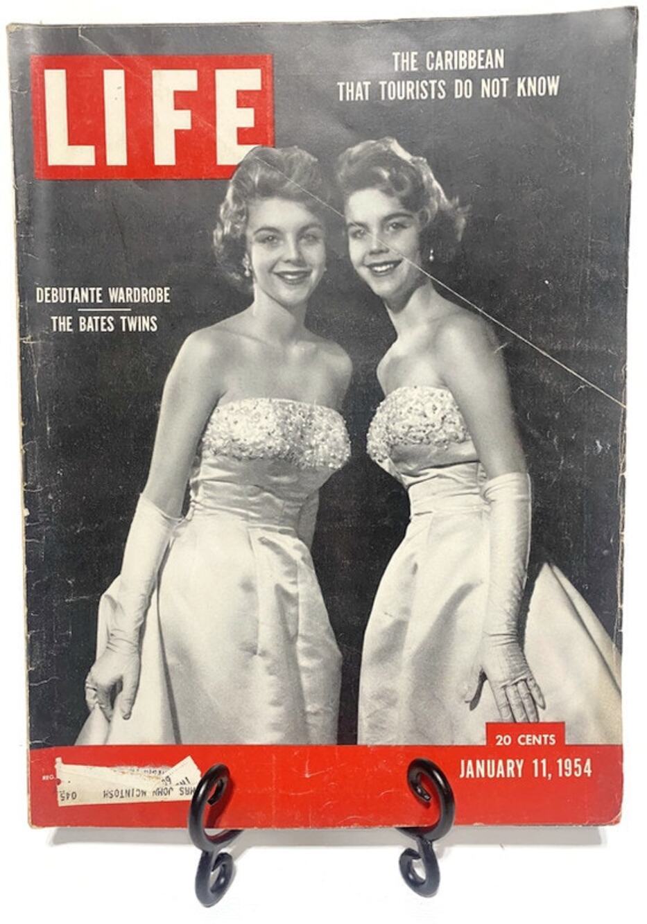 LIFE Magazine January 11 1954 Bates Twins Debutante Wardrobe Cover Vintage
